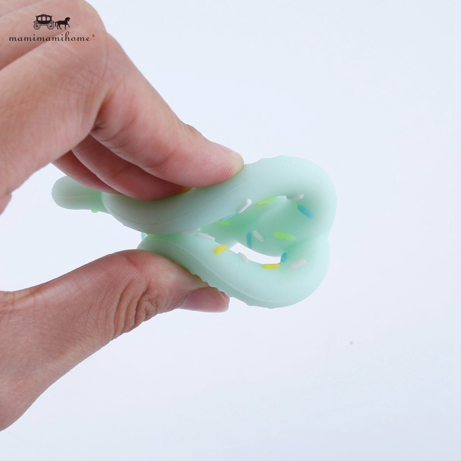 Đồ chơi gặm răng MAMIMAMIHOME bằng silicon tạo hình bánh quy xoắn không chứa BPA dành cho trẻ em
