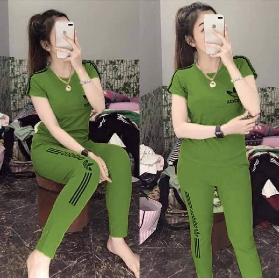Set Cotton  Dáng Thể Thao - Phối Sọc - Logo Thêu - SP Y Hình | BigBuy360 - bigbuy360.vn