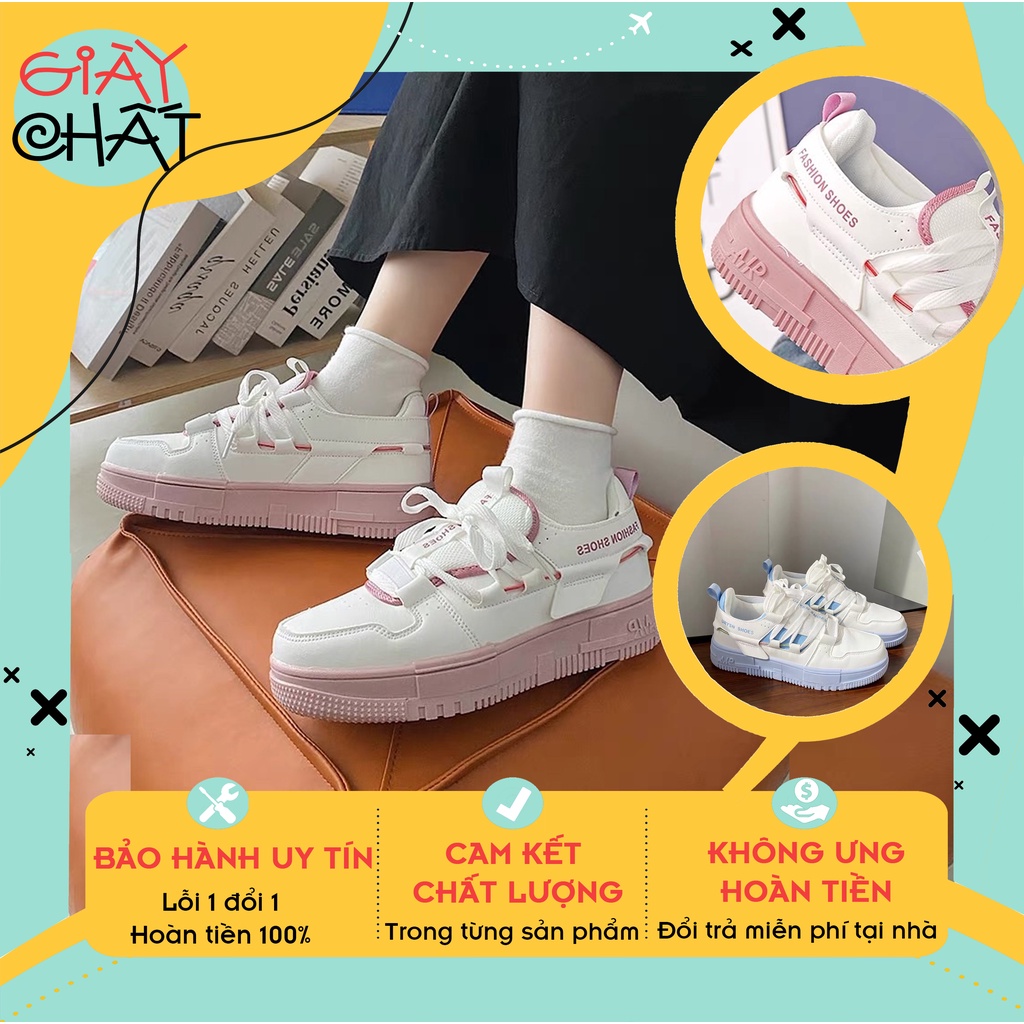 Giày nữ,giày thể thao sneaker có đế pha màu kiểu dáng Đơn giản