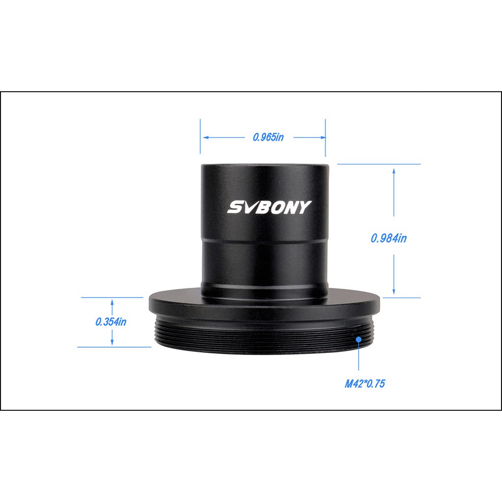 Bộ chuyển đổi ống kính SVBONY SV124 0.965 đến M42 dáng chữ T cho Nikon hoặc Canon