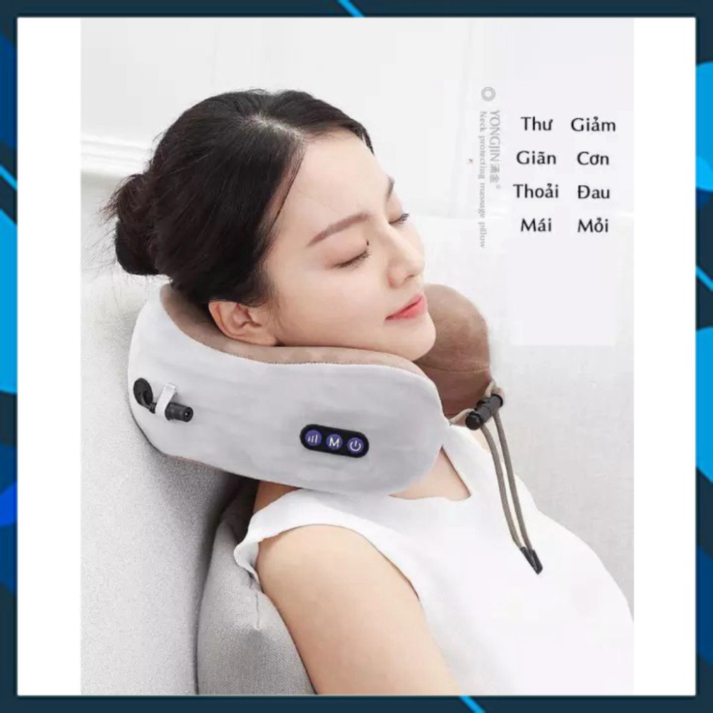 Gối Massage, Gối Massager Cổ chữ U Thông Minh Cao Cấp Máy Massage  VaiGáy Trị Liệu Gối Massager Cổ Bông.alinh