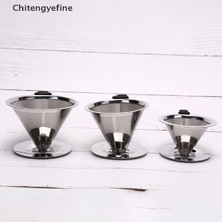 Ctye 1pc stainless steel reusable coffee filter holder pour over mesh tea dripper cup fine