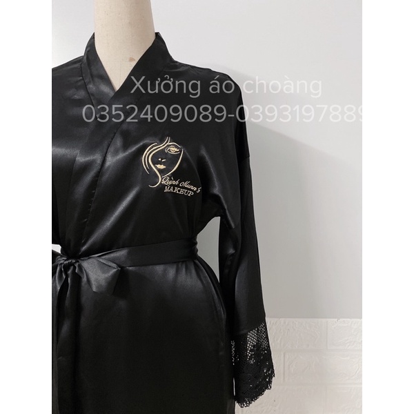 Áo choàng lụa phối ren tay makeup-salon-spa-studio