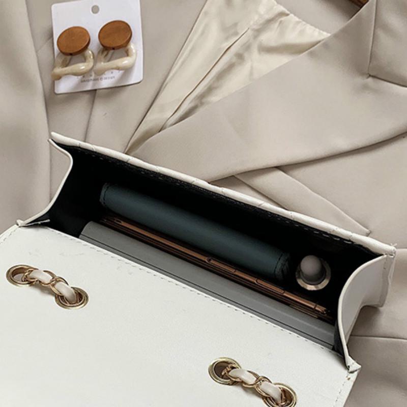 Túi Đeo Vai Phối Dây Xích Đính Kim Cương Giả Sang Trọng Dễ Phối Đồ