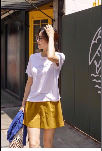 Quần ống rộng đũi shorts nữ cạp chun_N003