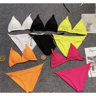 Bikini basic - đồ bơi 2 mảnh phối xích siêu sang chảnh
