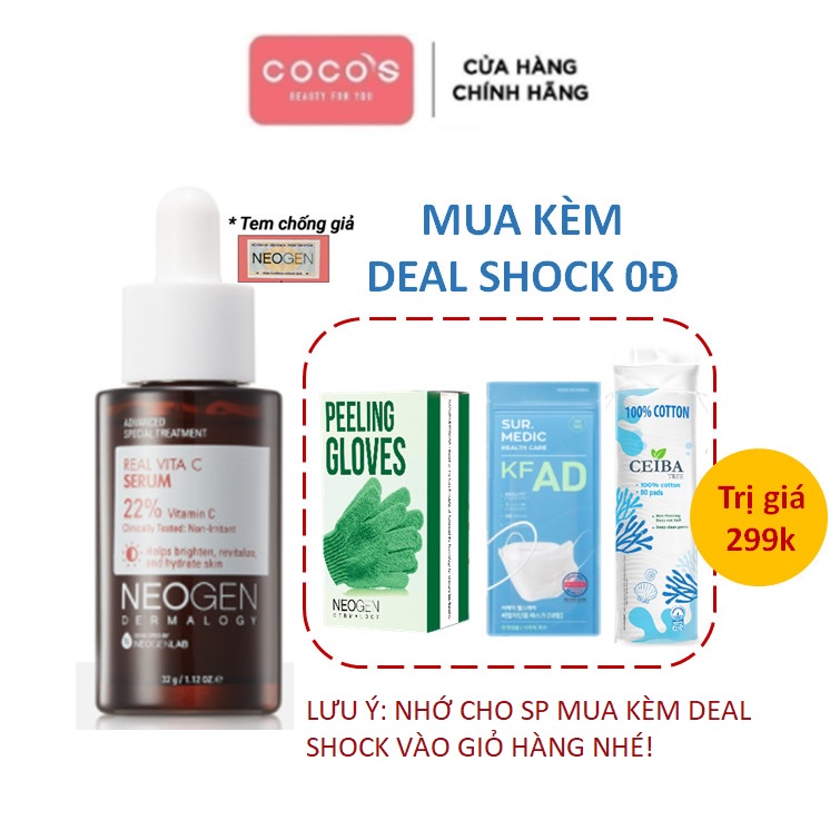 Siêu Tinh Chất Mờ Thâm Dưỡng Trắng Vitamin C SAP Neogen Dermalogy Real Vita C Serum 32g
