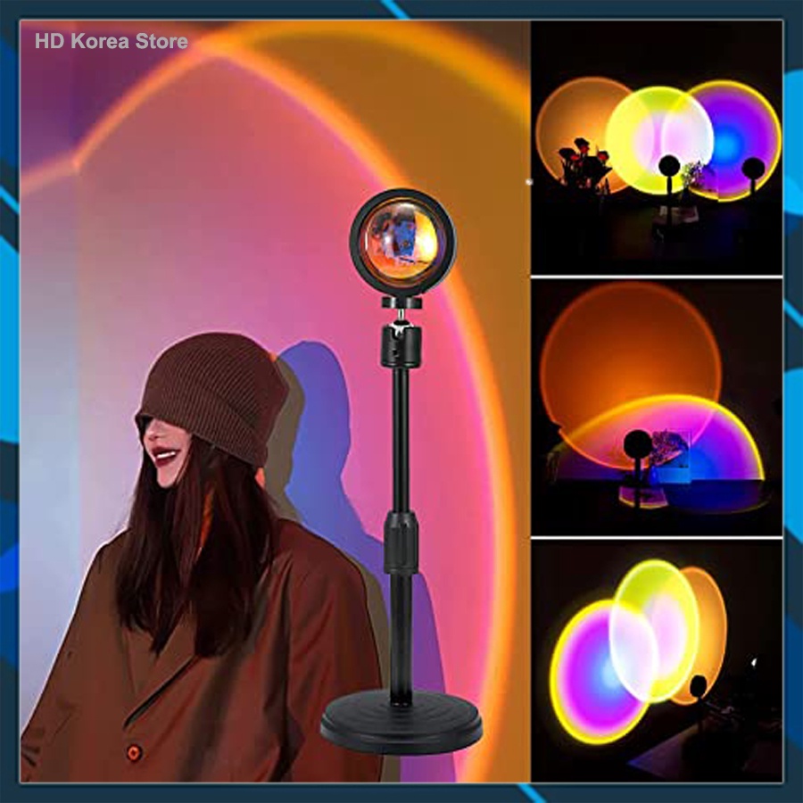 Đèn Hoàng Hôn TIKTOK 4 Màu Mix 16 Màu ⚡FREESHIP⚡ Led Cầu Vồng, Decor, Sống Ảo Sunset Lamp, Trang Trí Chụp Ảnh