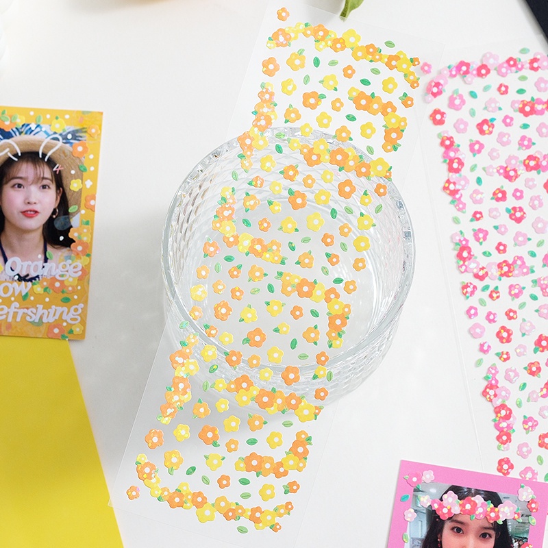 1 Tấm Hình Dán Hoa Màu Laser