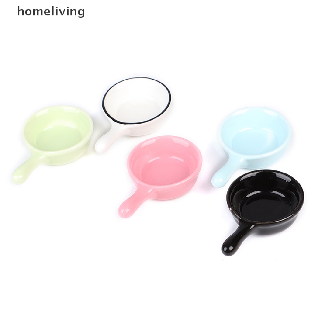 1 Nồi Sứ Nấu Ăn Mini 9.5 * 6cm Tỉ Lệ 1 / 6 Trang Trí Nhà Búp Bê