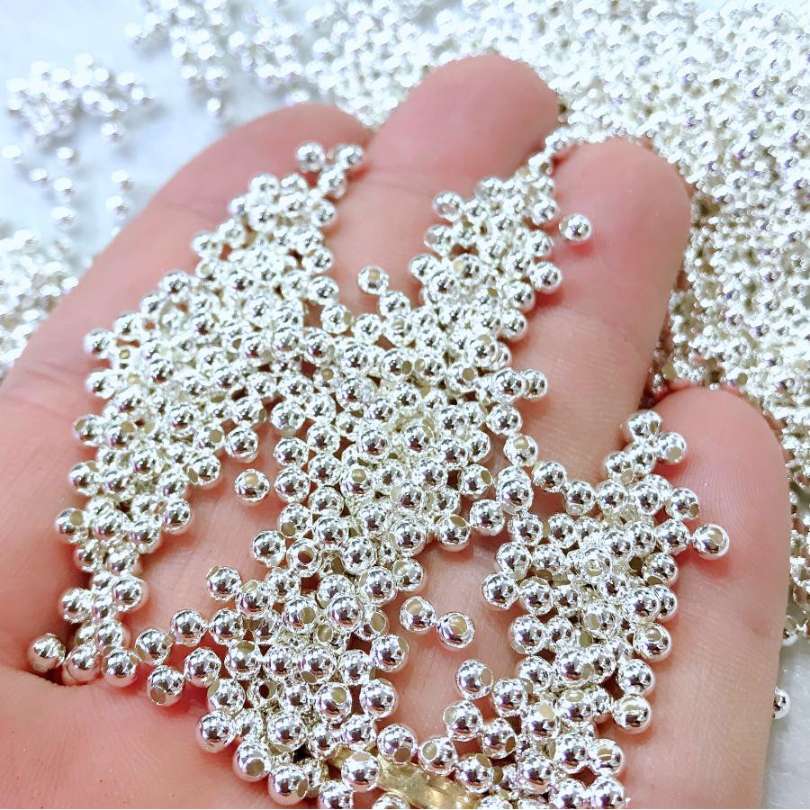 charm bạc bi tròn trơn