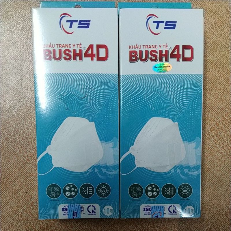 2 hộp khẩu trang Bush 4D Thanh Sơn (khẩu trang con cá 1 hộp 10 cái)