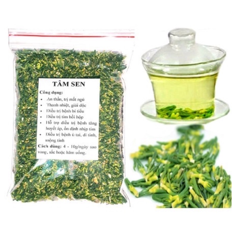 Gói 100gr tâm sen Quê sấy khô hỗ trợ mất ngủ cực hiệu quả