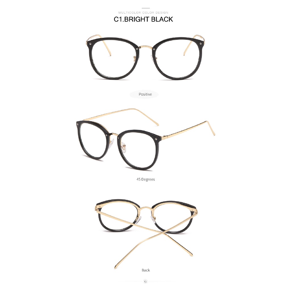 【kifli】Mắt Kính Gọng Tròn Trong Suốt Phong Cách Retro