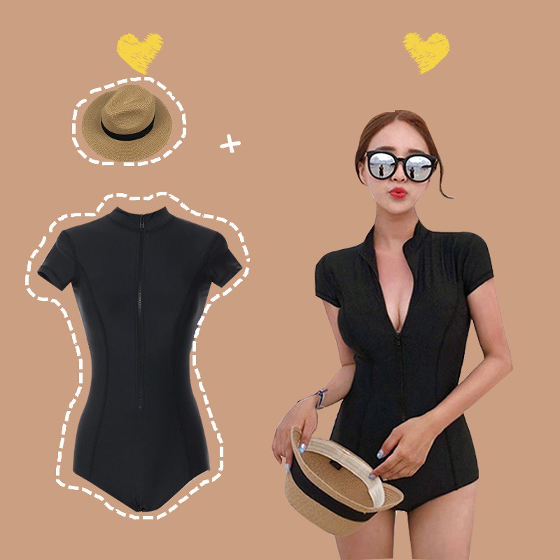[HÌNH THẬT] Bikini, bodysuit, Đồ bơi nữ một mảnh dài tay, ngăn tay khoá kéo hót nhất hè 2021 BKN03