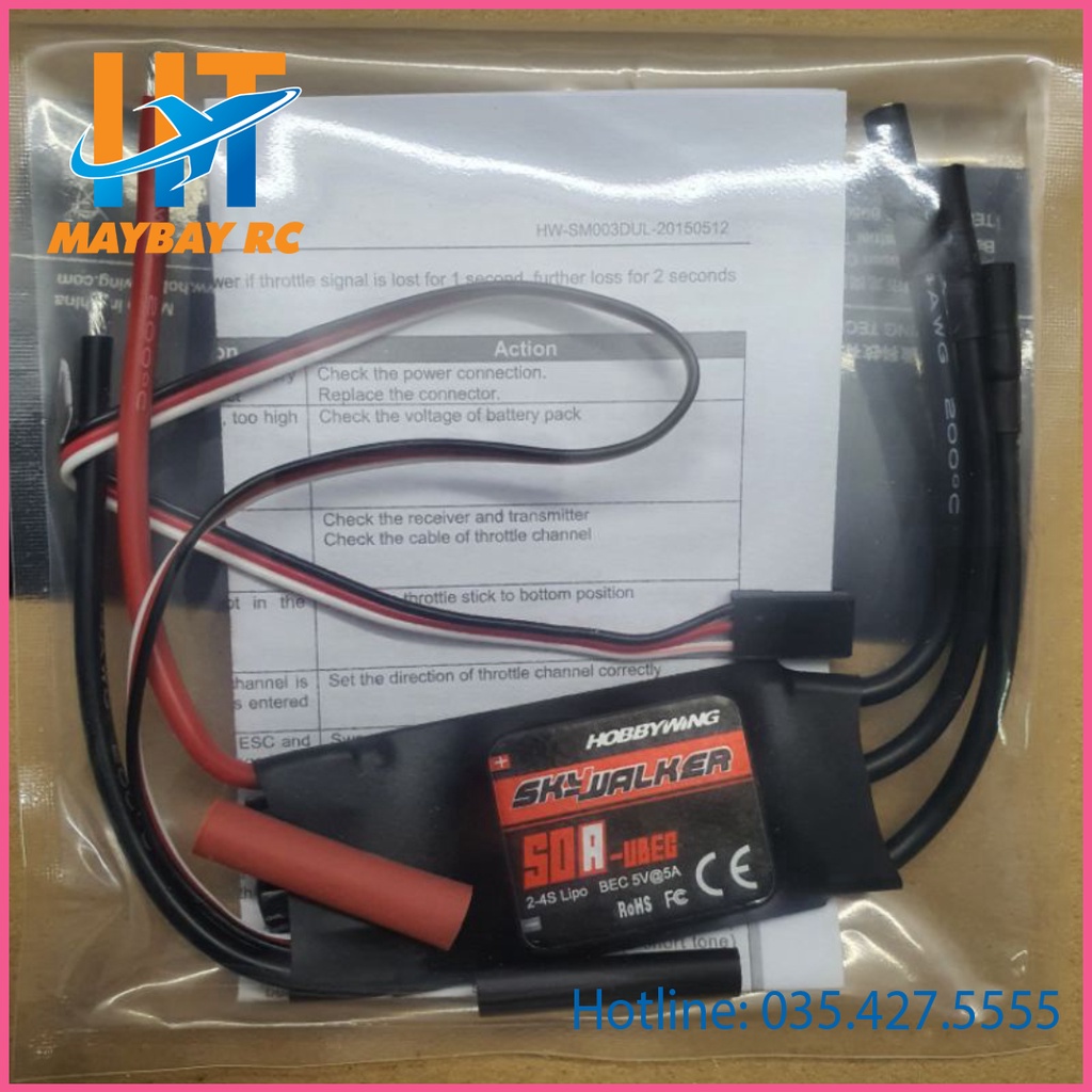 Bộ Điều Tốc ESC 50A Skywalker 2-4s bec 5V 5A