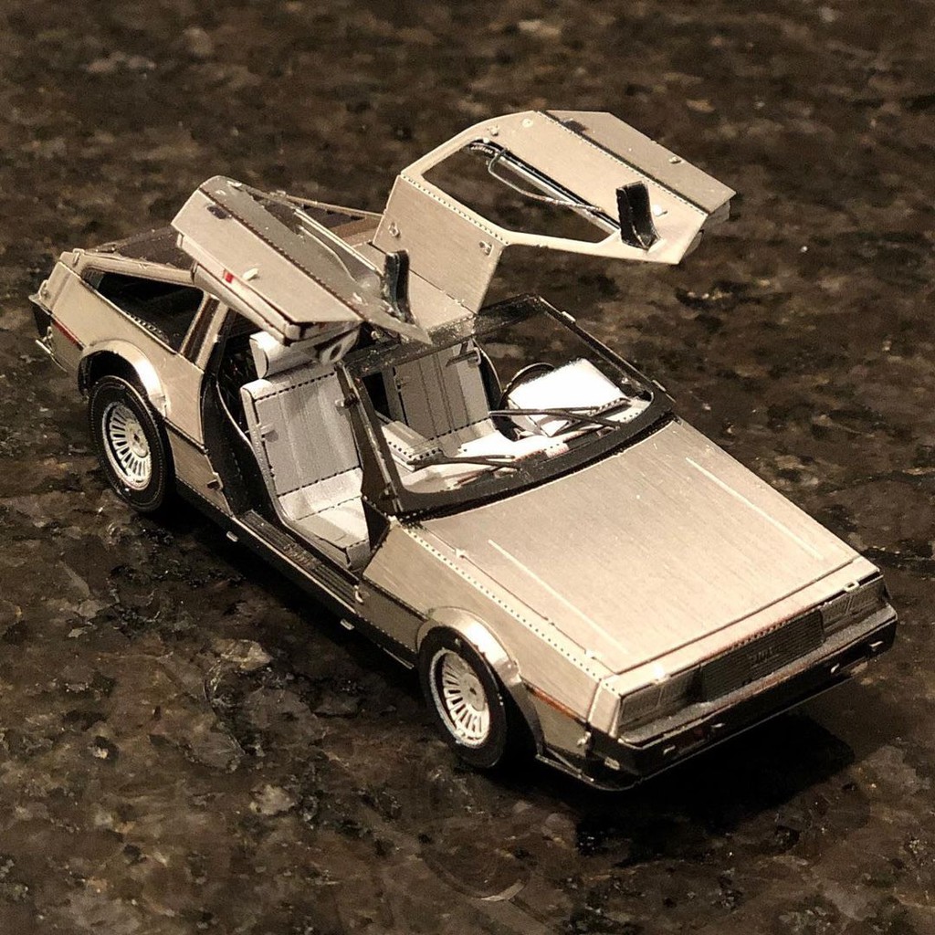 Mô hình 3D kim loại siêu xe DeLorean DMC-12 trong phim Back to the Future , Mô hình lắp ráp 3D thép không gỉ - Chưa lắp
