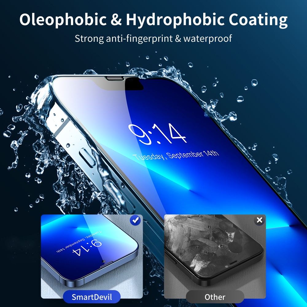 SmartDevil  Kính cường lực 9d thích hợp cho iPhone 13 pro max/ 12/ 11 pro max/ Mini/ 7/ 8 Plus/ 6S Plus X XR XSMax SE