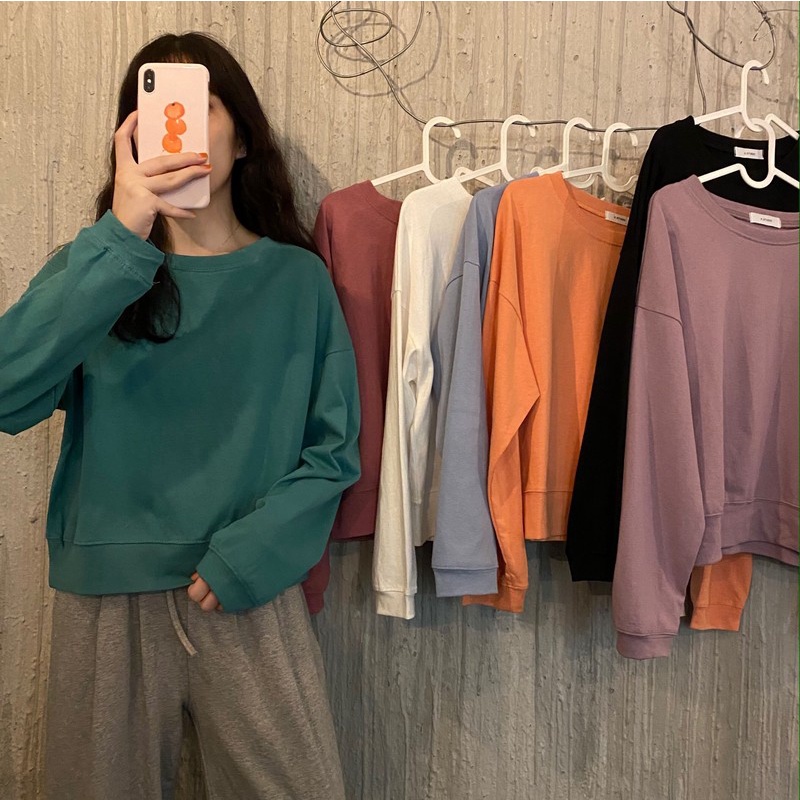 Áo Thun Dáng Rộng Dài Tay Thời Trang Dạo Phố Cá Tính 39258