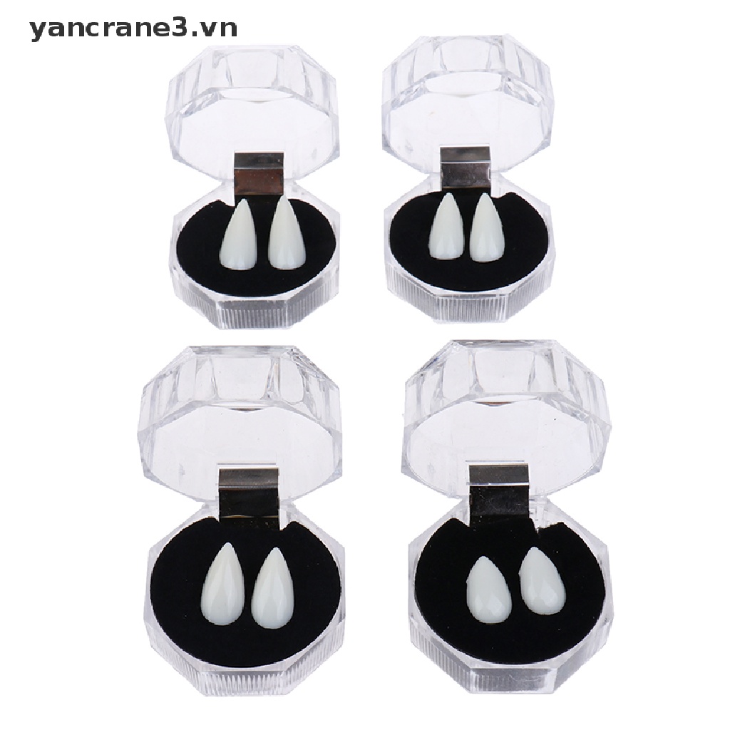 1 Cặp Răng Nanh Giả Hóa Trang Ma Cà Rồng / Zombie Bằng Nhựa Resin {yancrane3.vn}