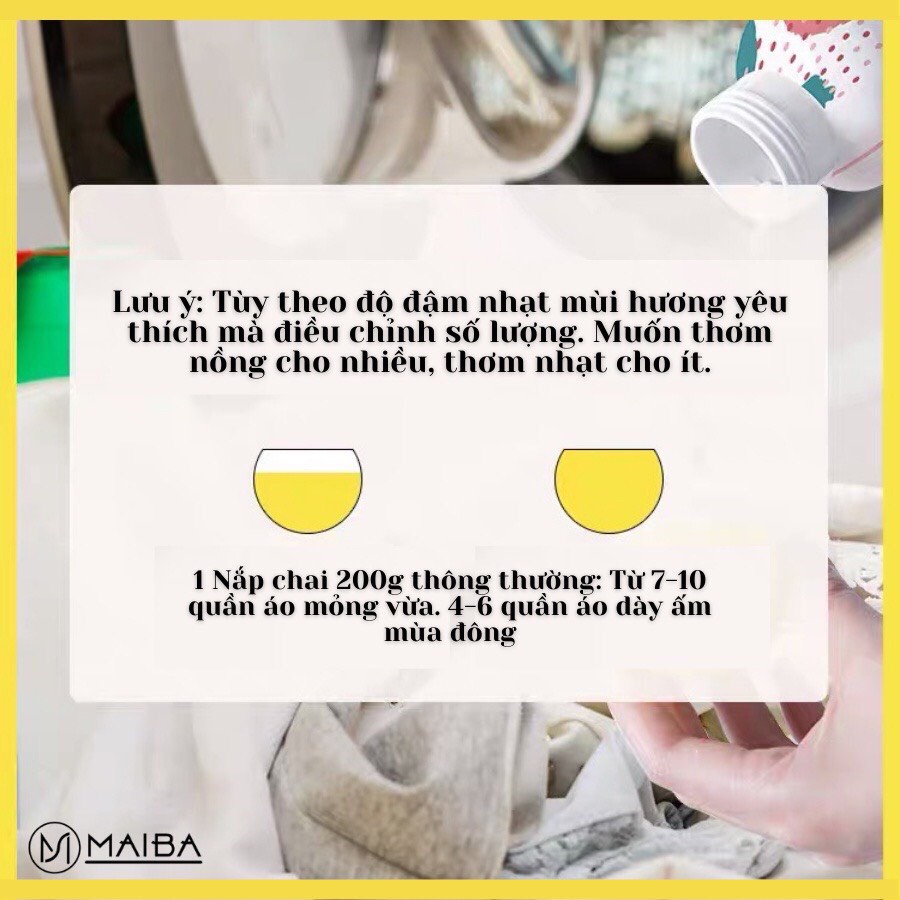 Hạt Lưu Hương Quần Áo Xả Vải Thơm MAIBA Tự Nhiên Dịu Nhẹ Lâu Phai Độc Đáo.