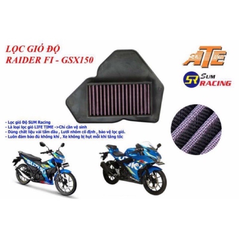 Lọc gió độ Suzuki satriafi raiderfi GSX150