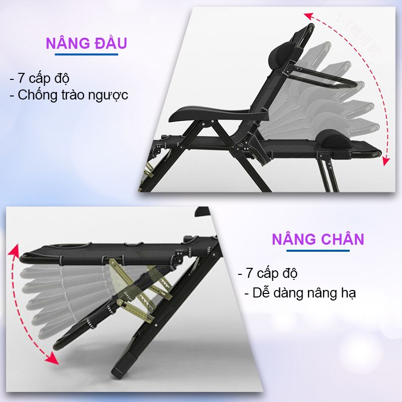 Ghế xếp thư giãn NIKITA NKT 2036, có thể thành giường gấp