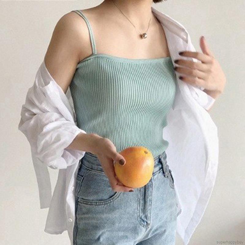 Áo 2 dây nhiều màu họa tiết trơn gợi cảm xinh xắn
