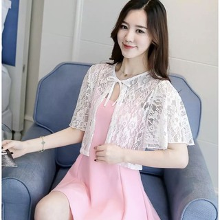 Áo Khoác Lửng Ren 2 Màu