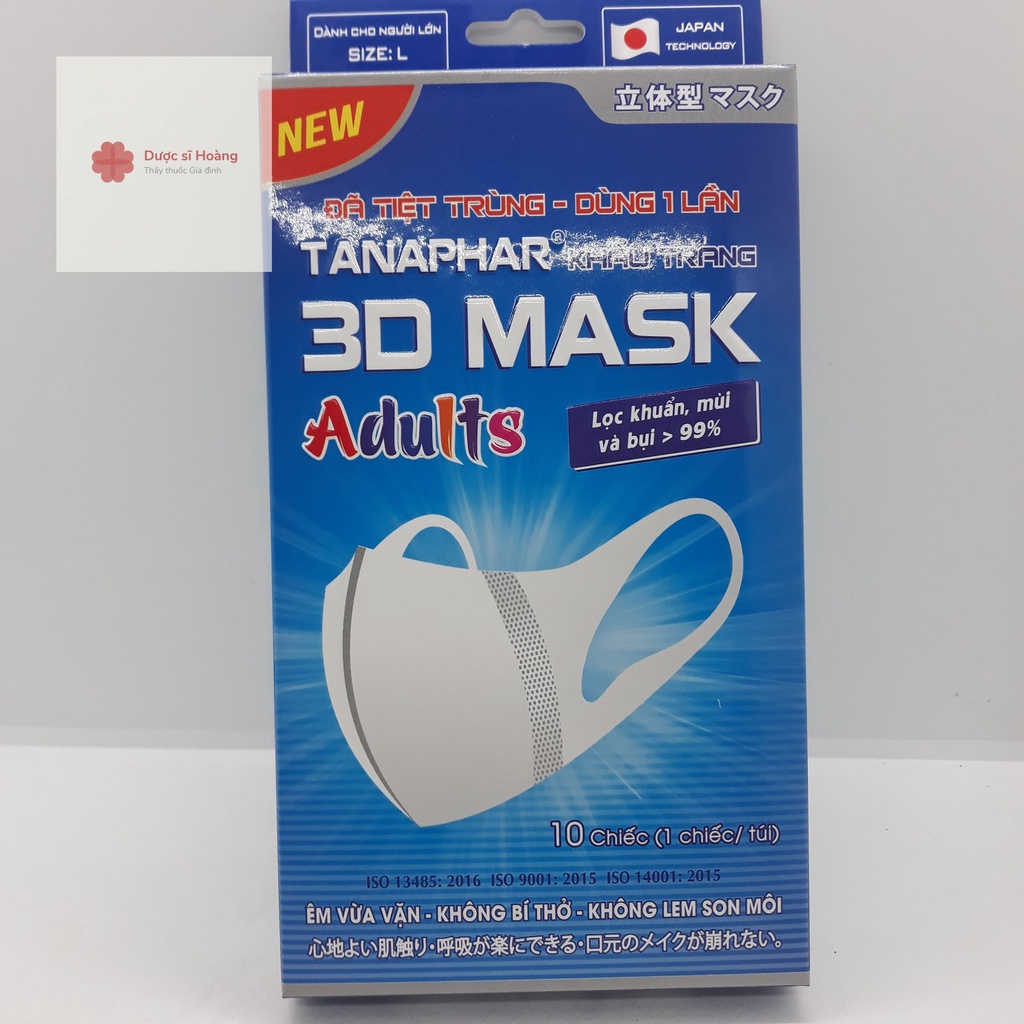 Hộp khẩu trang người lớn 3D Mask của Tanaphar size L