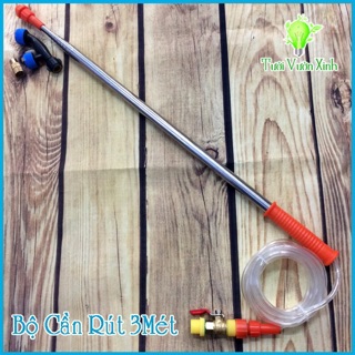 Bộ cần rút 3m có 2 đầu phun