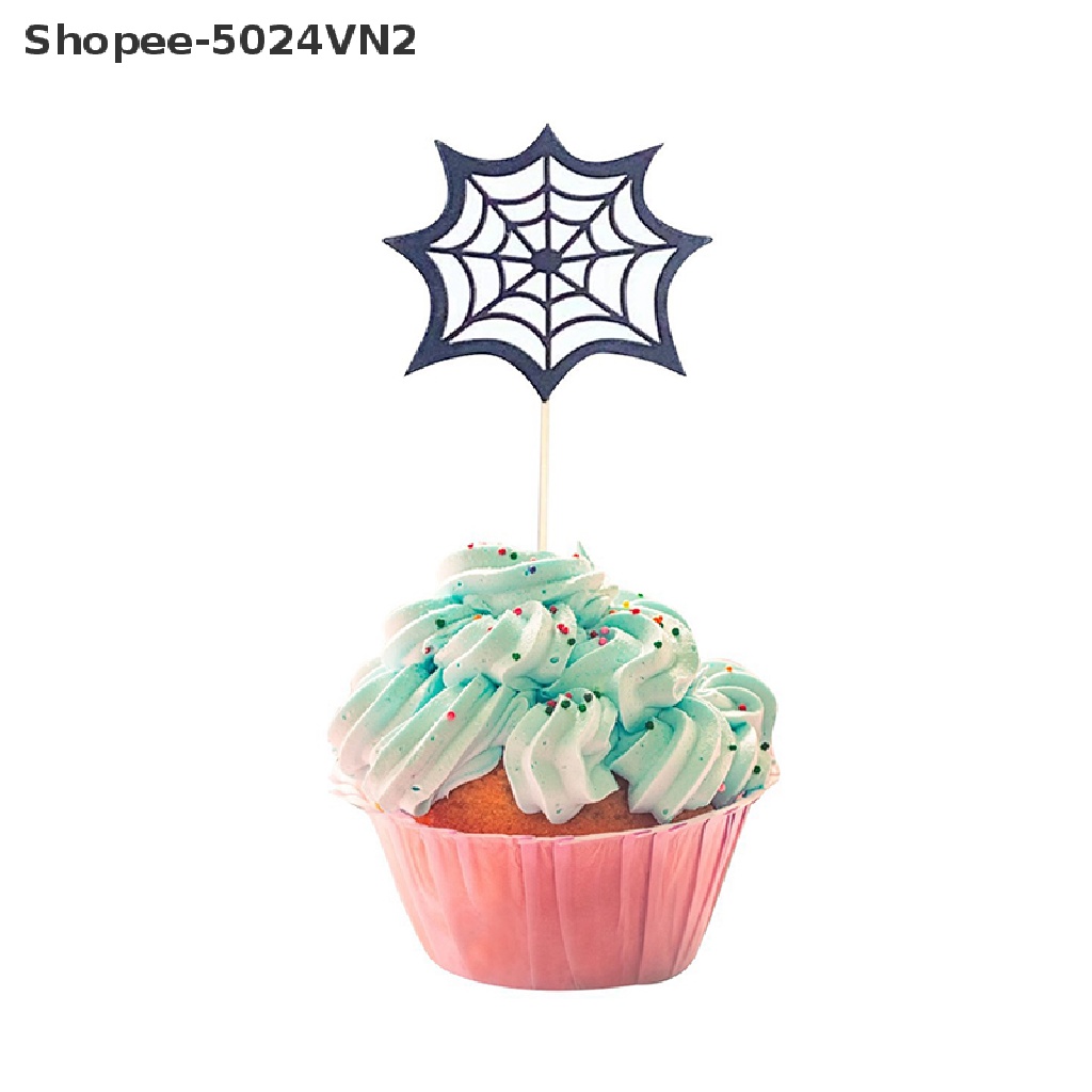 [Mới &amp; Halloween] Set 48 Phụ Kiện Trang Trí Bánh Cupcake Hình Ma Hoạt Hình Cho Tiệc Halloween