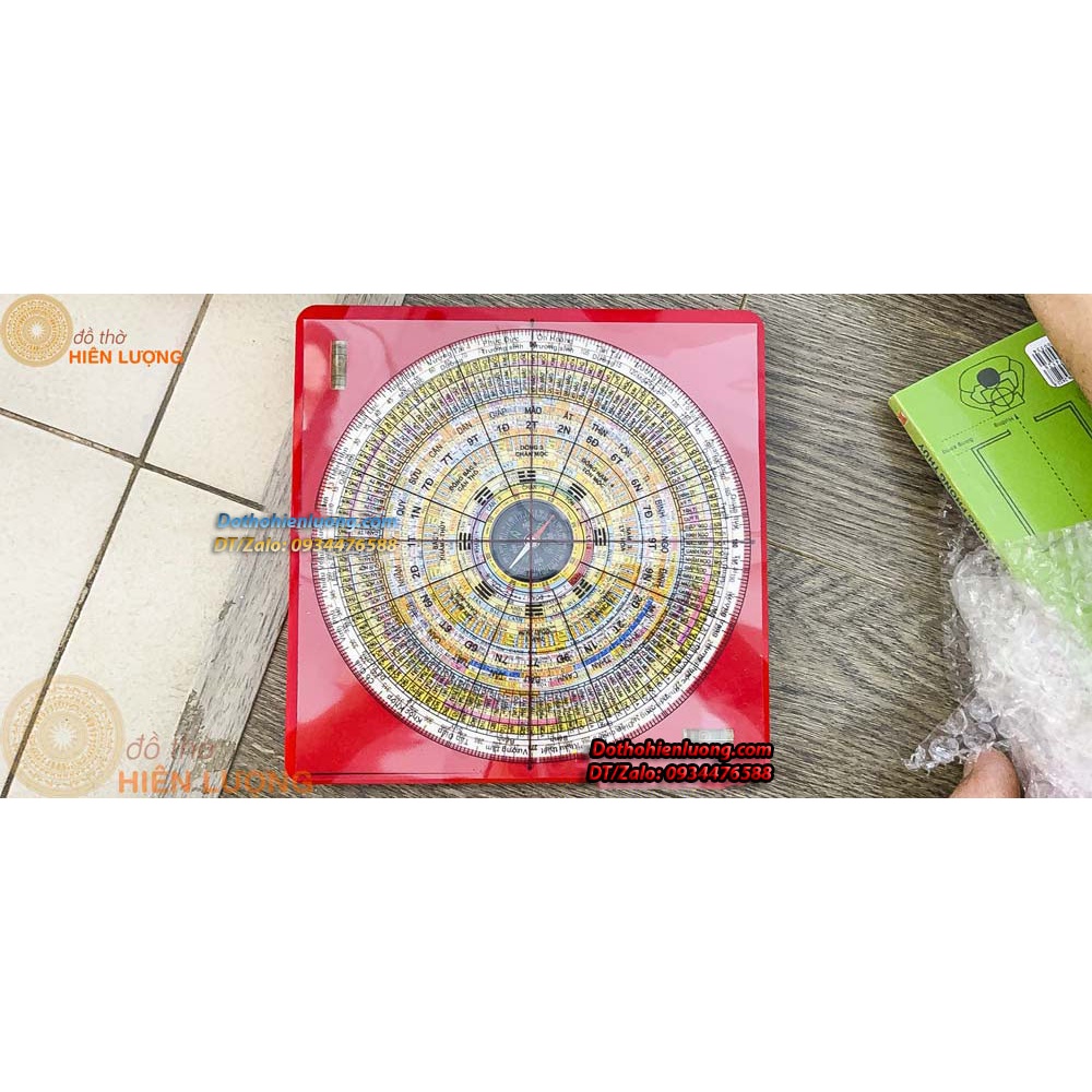 La Bàn Phong Thủy Đường Kính 20cm - La Kinh Tiếng Việt 36 Tầng Kèm Sách Hướng Dẫn - Đồ Thờ Hiên Lượng