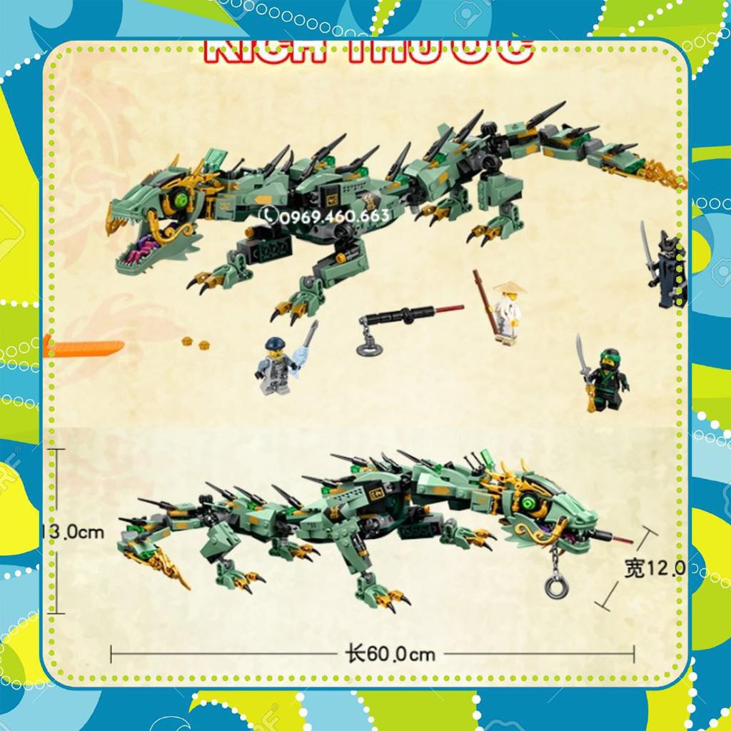 [Đồ Chơi Giá Rẻ] Lego Ninjago Movie 70612  Flying mecha dragon 70612 Đồ chơi Decool 20028 Lepin 06051 Ninja Rồng Xanh