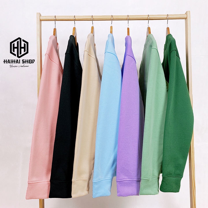 Áo Sweater Trơn Chất Nỉ Bông Dày Dặn Form Rộng Freesize Unisex