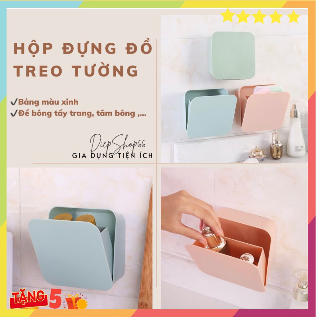 Hộp đựng bông tẩy trang -treo tường FREESHIPHộp đựng tăm bông tiện dụng treo nhà tắm / nhà bếp / văn phòng QC806