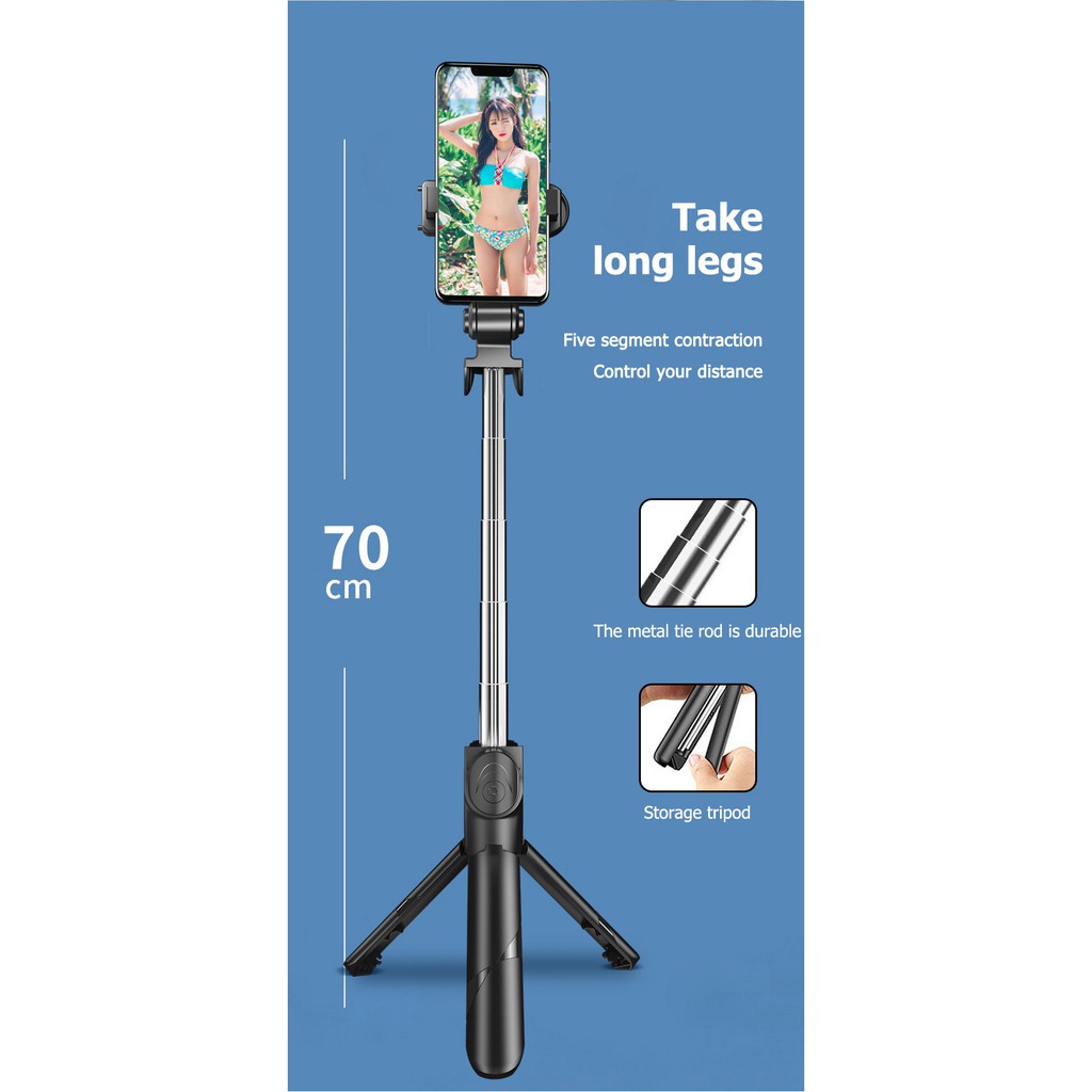 gậy ba chân để điện thoại-gậy selfie chống rung đa chức năng-gậy chụp ảnh bluetooth 3 chân-tripod điện thoại có remote