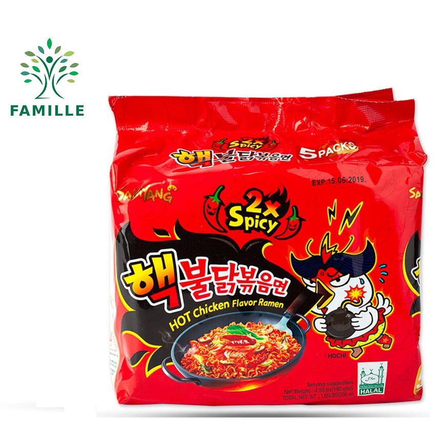 Combo 5 Gói Mì Cay Samyang Siêu Cay x2 - Hàn Quốc