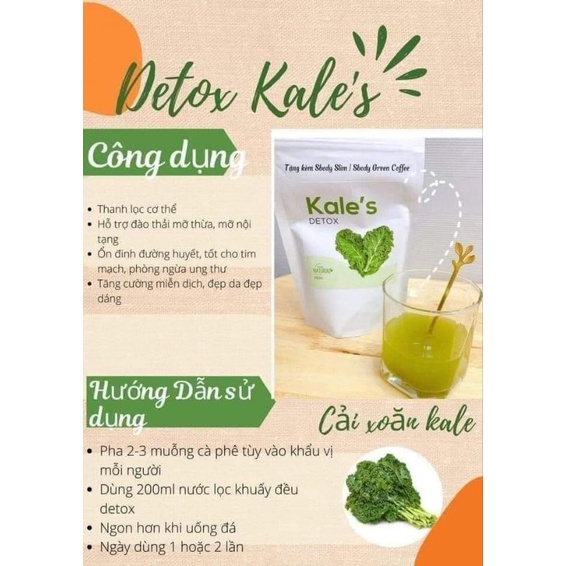 Detox Cải Xoăn Kale's đẹp da, giảm cân, dáng chuẩn