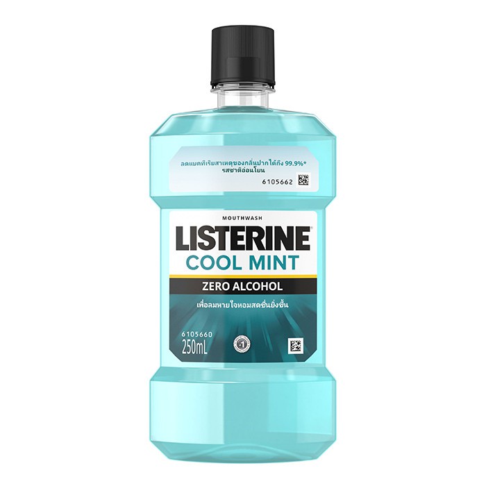 Nước súc miệng Listerine Cool Mint Zero Alcohol không cay chai 250ml