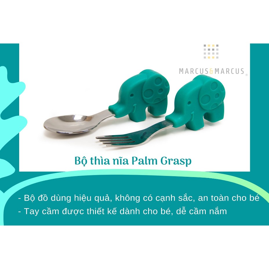 [Mã BMBAU50 giảm 7% tối đa 50K đơn 99K] Bộ thìa nĩa tập ăn cho bé Palm Grasp Marcus &amp; Marcus, từ 18 tháng - Ollie