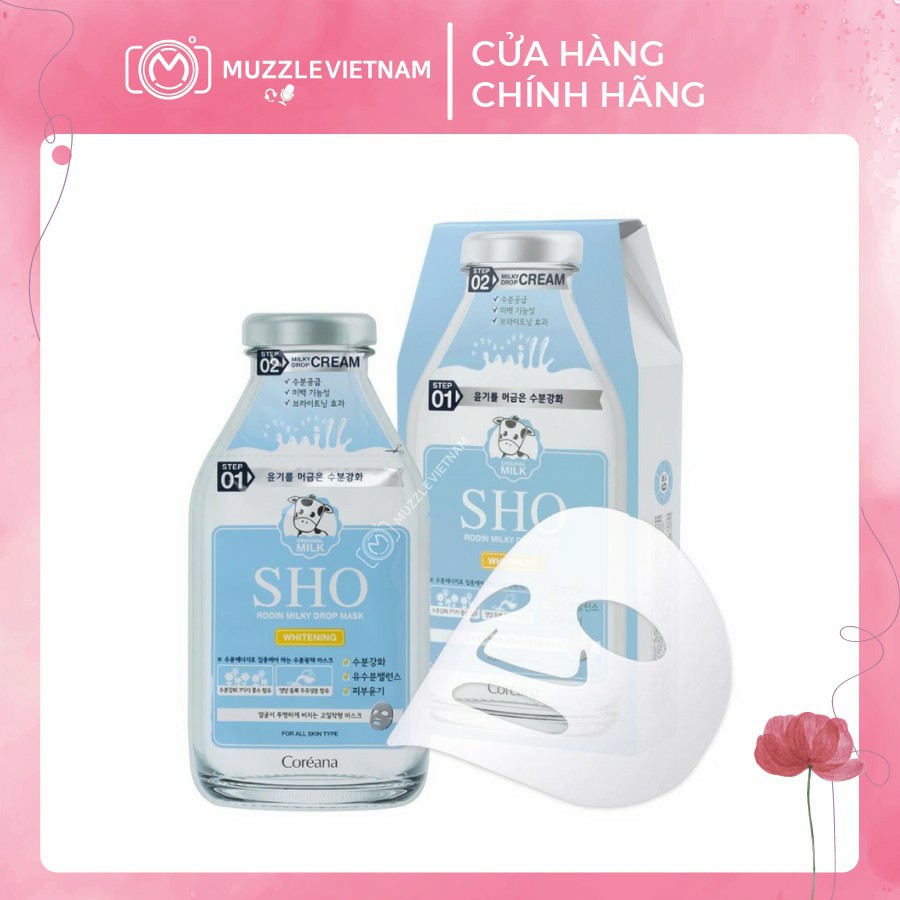 (Chính hãng) 1 miếng Mặt nạ sáng da SHO MILKY DROP MASK (2-STEP)