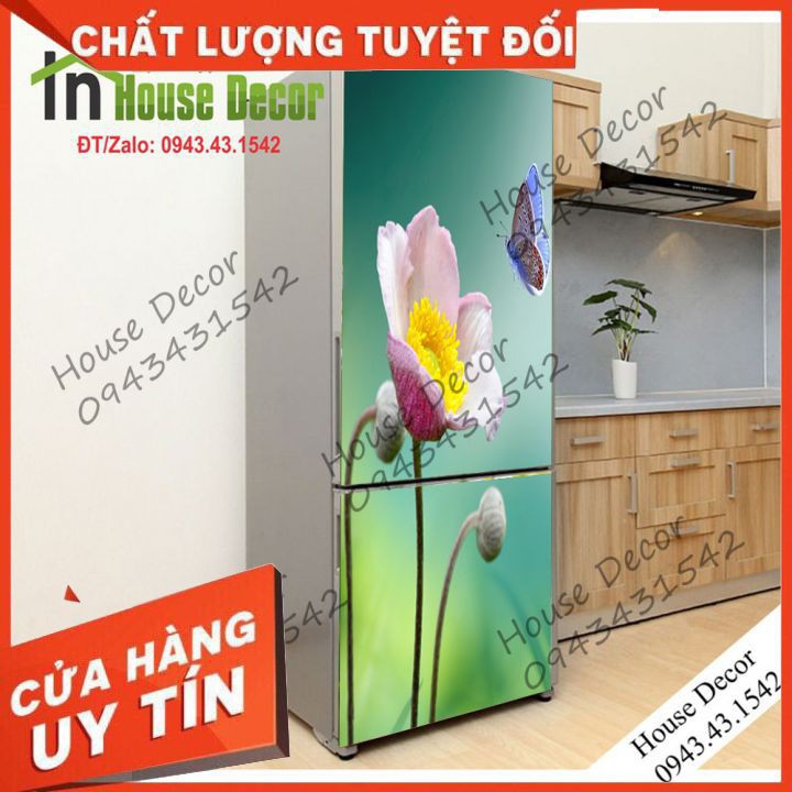 Miếng Dán Tủ Lạnh Chống Thấm Nước - Phù Hợp Mọi Loại Tủ - Hoa Bướm