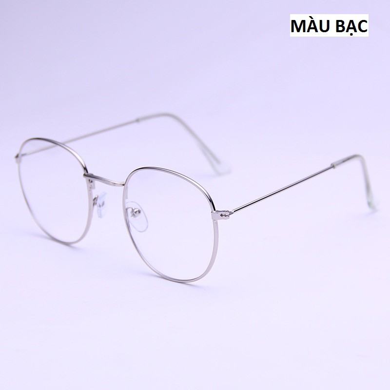 Kính gọng cận nam nữ đẹp sang trọng giá rẻ, mắt kính tròn không độ chống tia UV phong cách Ulzzang LUMINA 064