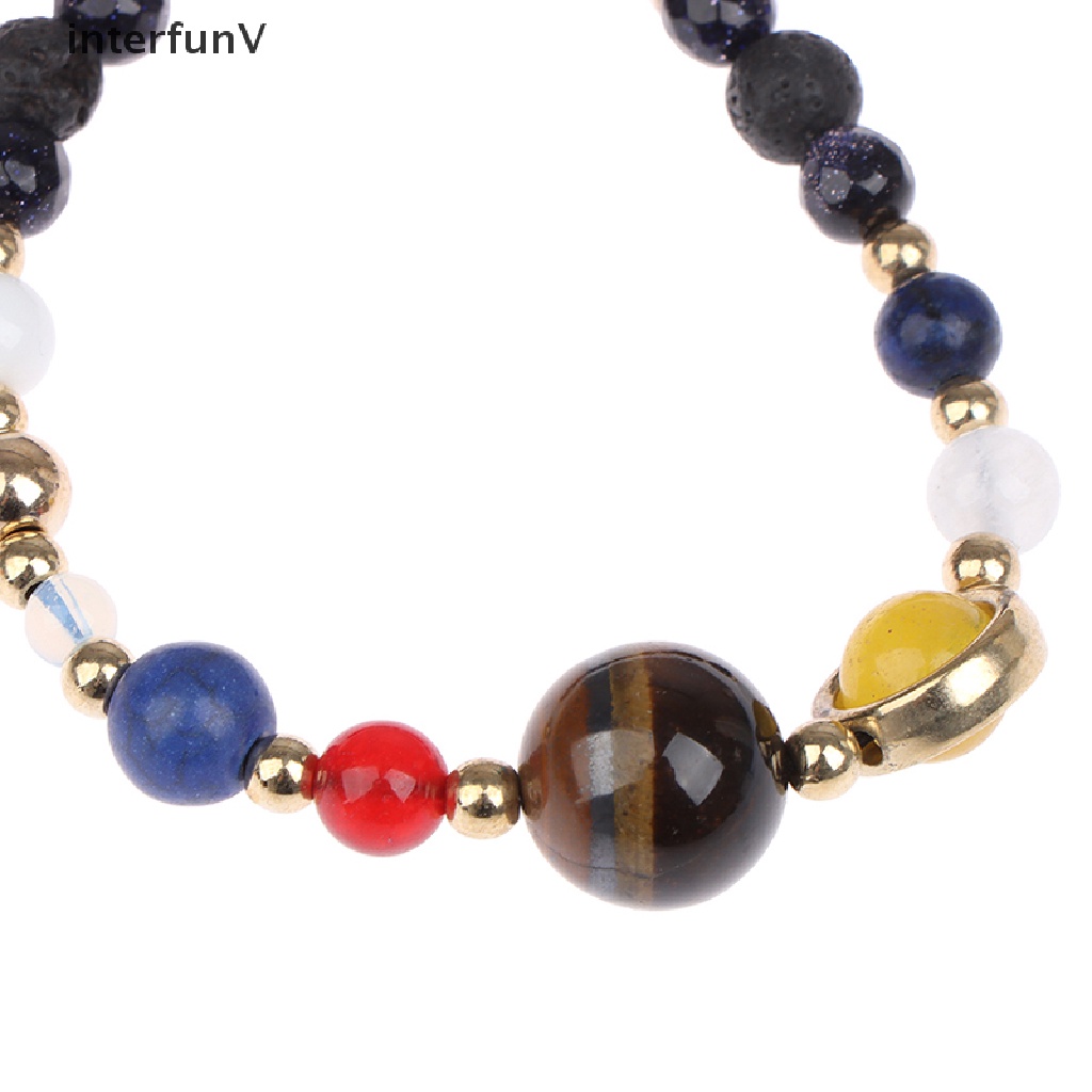 [InterfunV] Vòng Tay Chuỗi Hạt Đá Tám Hành Tinh Hệ Mặt Trời Quà Tặng