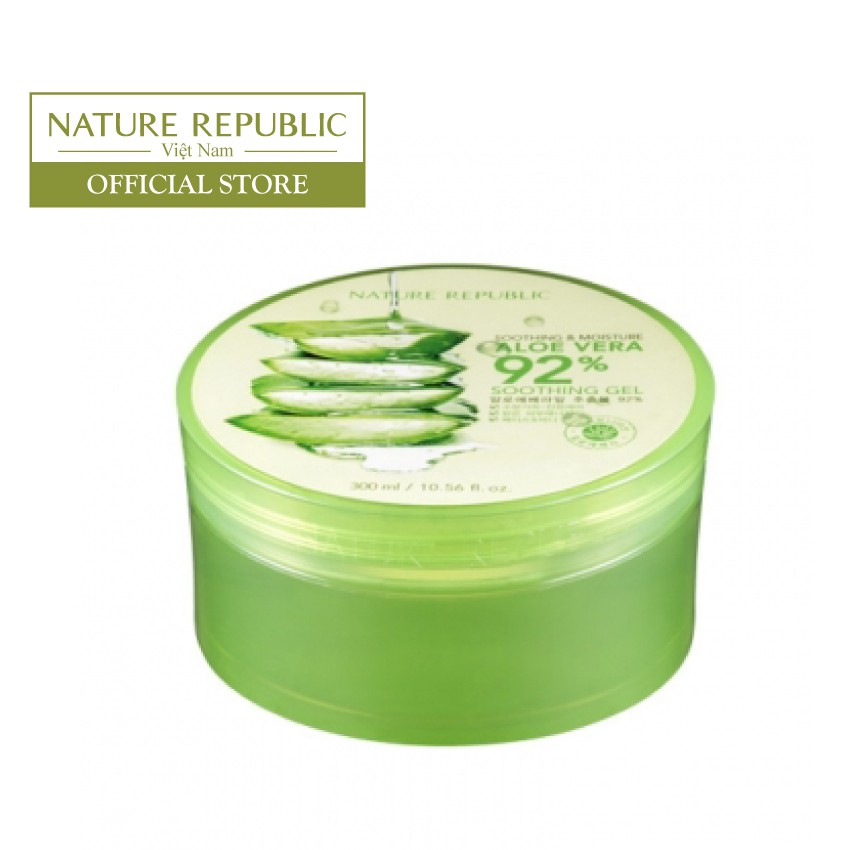 Gel lô hội dưỡng đa năng NATURE REPUBLIC Soothing &amp; Moisture Aloe Vera 92% Soothing Gel 300ml