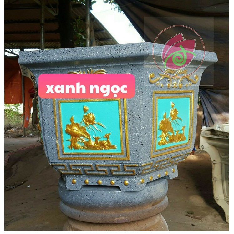 Sơn chậu màu xanh ngọc hệ nước Okay Paint 1kg