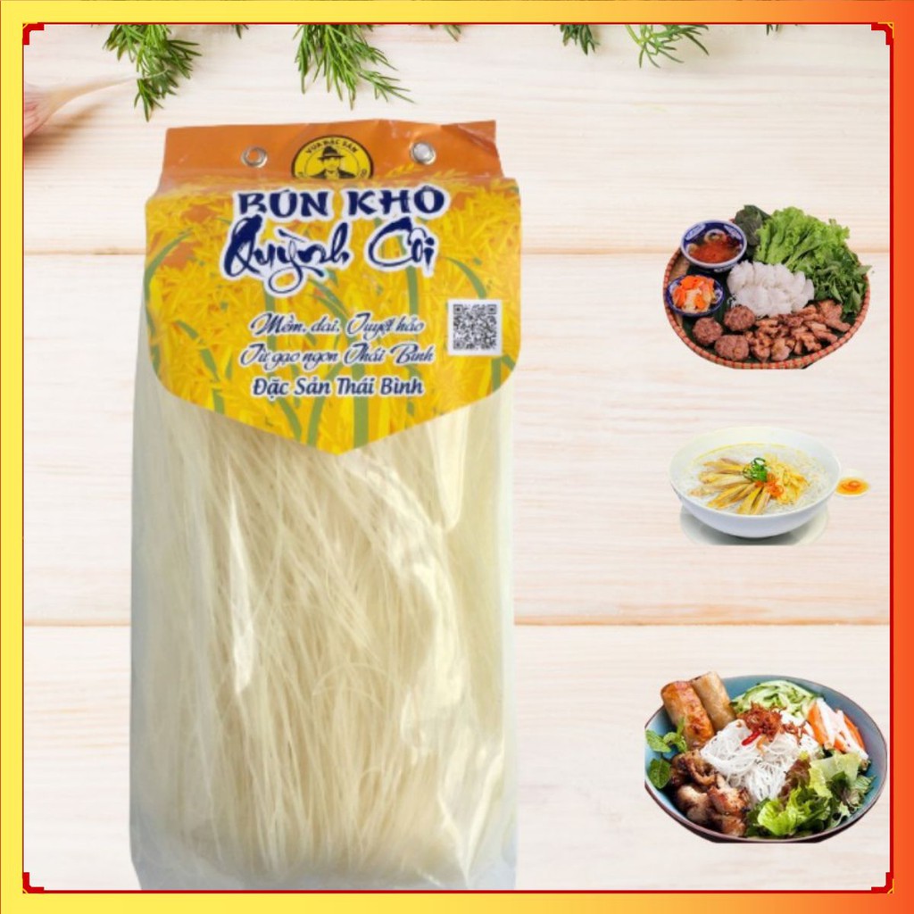 Bún khô quỳnh côi / bún tươi Safoco  300G / Mềm dai tuyệt hảo/ Từ gạo ngon thái bình / Đặc sản thái bình