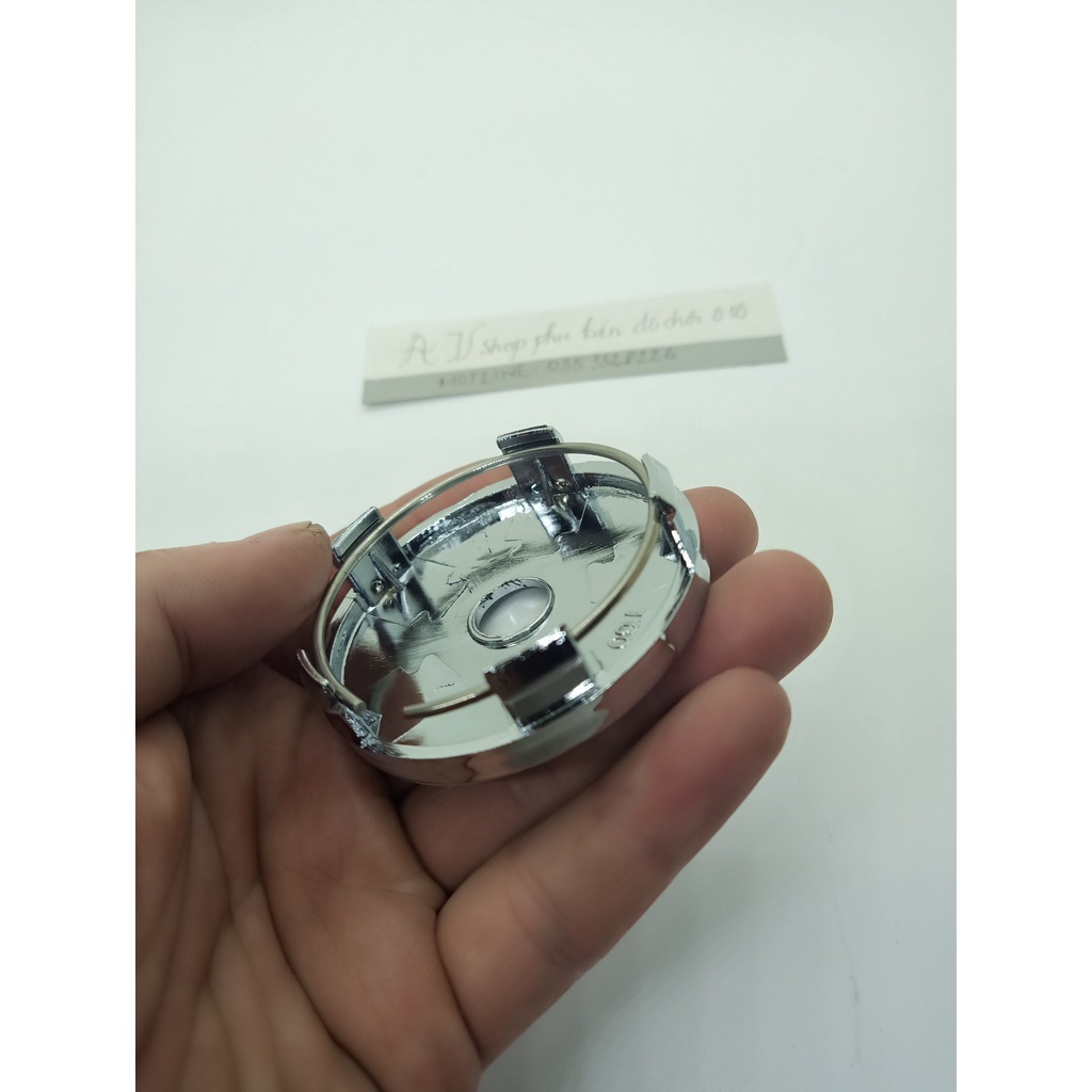 Logo chụp mâm, ốp lazang bánh xe ô tô Mitsubishi đường kính 60mm - 01 chiếc