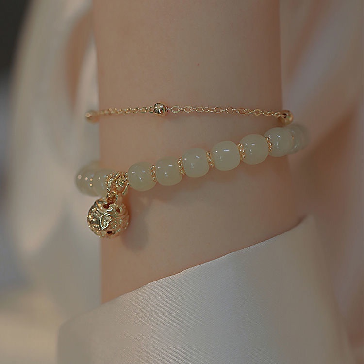 Vòng Tay Chuông Đôi Hetian Yu Phong Cách Mới 2022